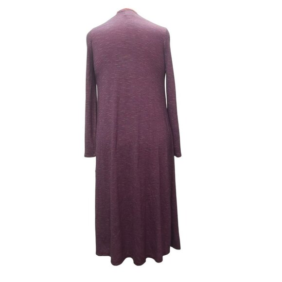 Lularoe Sarah Long Cardigan Purple & Red Striped Open Front With Pockets Size S - Picture 4 of 8